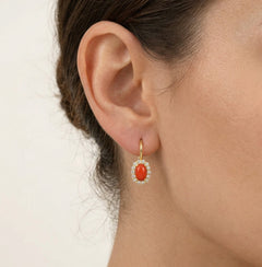 Ovale Korallen-Goldohrstecker