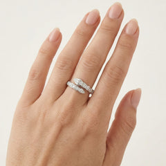 Bague femme en argent design queue de serpent