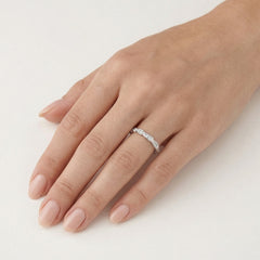 Bague en argent brillant avec cubic zirconia