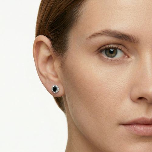 Clous d’oreilles en onyx noir royaux