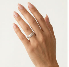 Einzigartiger Ehering aus Weiß- und Roségold