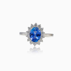 Ring mit Tansanit und Diamanten