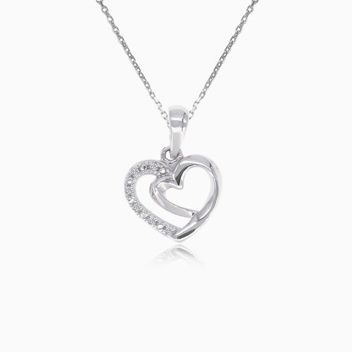 Interesting double heart with diamonds