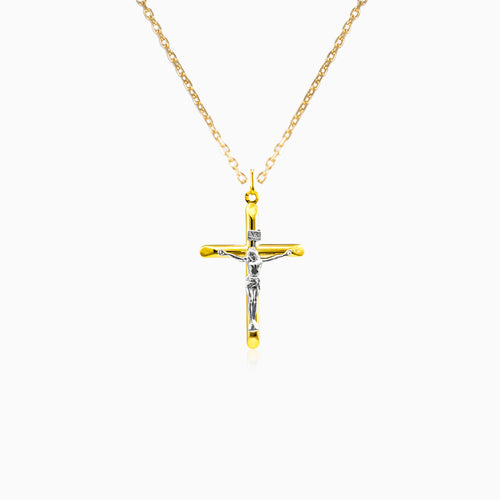Cruz de oro con Jesucristo