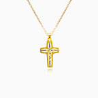 Kombinovaný zlatý kříž s Ježíšem