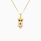 Zlatý přívěsek sovy se zirkony