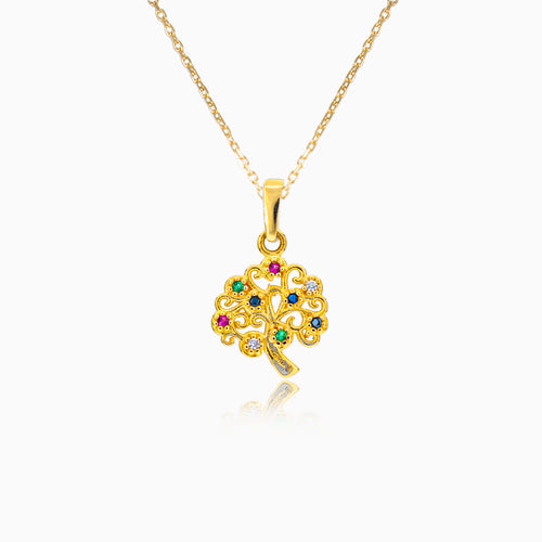 Arbre de vie en or avec pierres