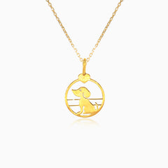 Pendente de oro con perro