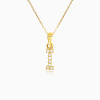 Colgante de oro letra "I" con circonitas