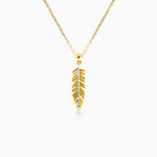 Gold feather pendant