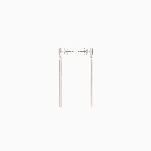 Boucles d’oreilles pendantes simples en or blanc