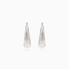 White gold hoop earrings with design