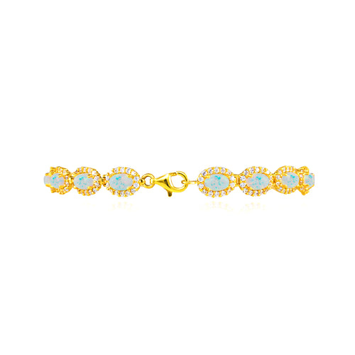 Bracelet royal en or avec opale blanche