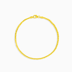 Zlatý čtvercově pletený náramek