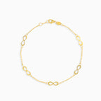 Jednoduchý zlatý náramek s více vzory nekonečna