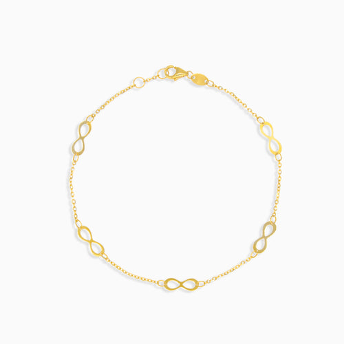 schlichtes goldarmband mit mehrfach-unendlichkeitsmuster