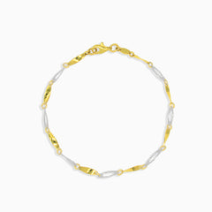 Armband mit zweifarbigen Marquise-Goldplatten