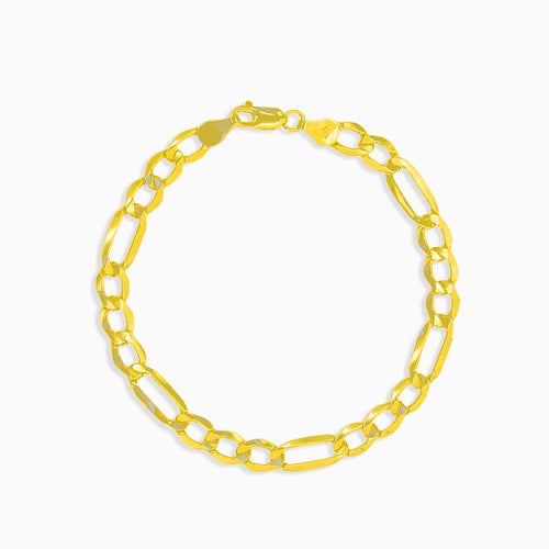 Jednoduchý masivní zlatý náramek Figaro