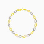 Zweifarbiges Goldarmband mit runden Gliedern