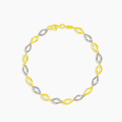 Kulatý článkový náramek z dvoubarevného zlata