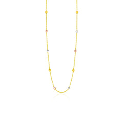 Golden necklace with ten golden marbles