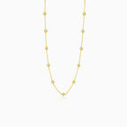 Zlatý náhrdelník s kulatými zirkony