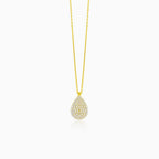 Necklace with a sparkling teardrop