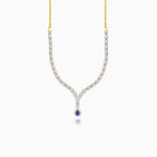 Collier royal avec saphir et oxydes de zirconium