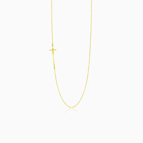 Gold necklace with one cross