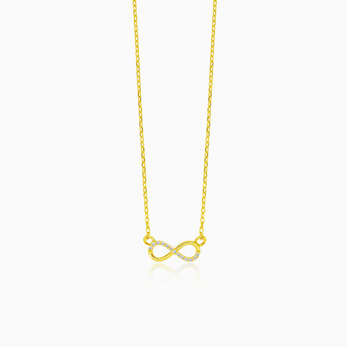 Collier infini en or avec zircon