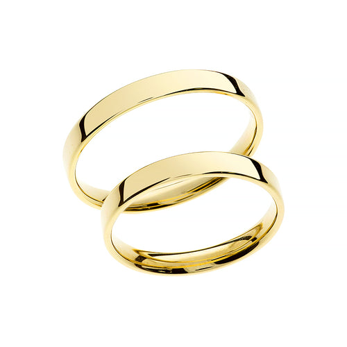Bague de mariage fine en or jaune intemporelle
