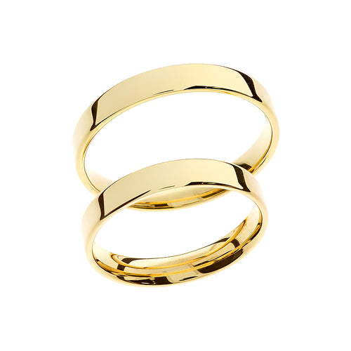 Bague de mariage fine classique en or jaune