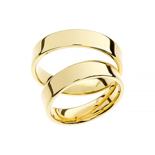 Alliance carrée classique en or jaune