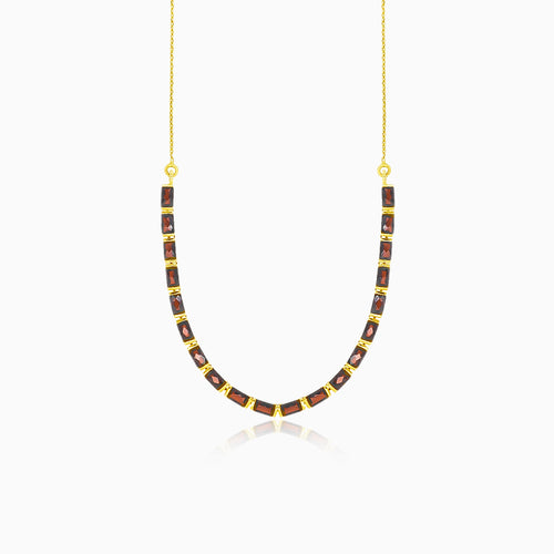 Rechteckige Granat-Halskette