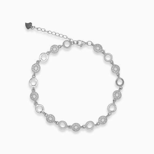Silver bracelet with circles