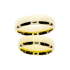 Masivní hladký snubní prsten ze žlutého zlata