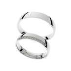 Bague de mariage classique en or blanc