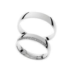 Bague de mariage classique en or blanc