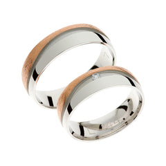 Einzigartiger Trauring aus Weiß- und Roségold