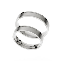 Bague de mariage avec finitions mate et haute brillance