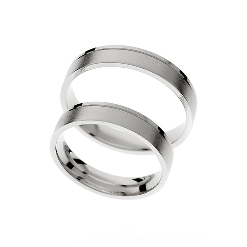 Bague de mariage avec finitions mate et haute brillance