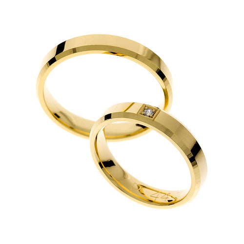 **Bague de mariage carrée unique en or**