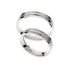 Eleganter Weißgold-Ehering