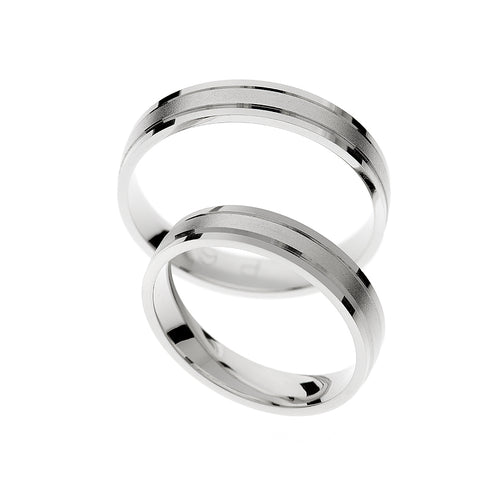 Bague de mariage élégante en or blanc