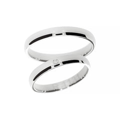 Alliance classique en or blanc