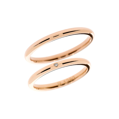 Anillo de boda clásico fino en oro rosa
