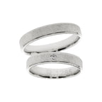 Bague de mariage scintillante en or blanc