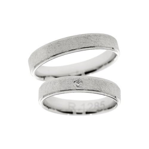 Bague de mariage scintillante en or blanc
