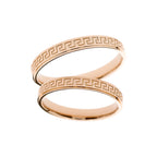 Bague de mariage en or rose avec symboles