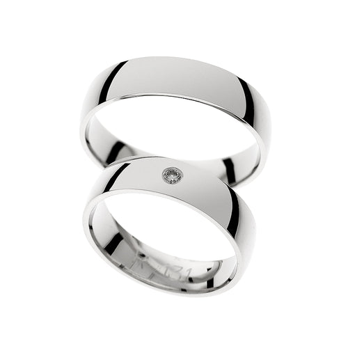 Bague de mariage classique en or blanc